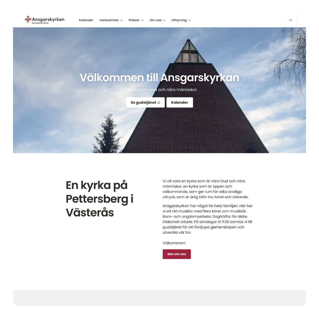 Hemsida Ansgarskyrkan