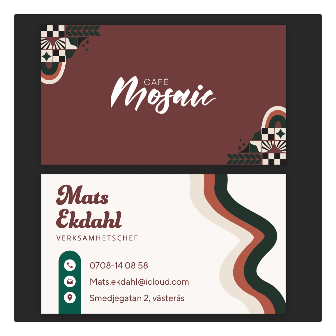 Visitkort Café Mosaic